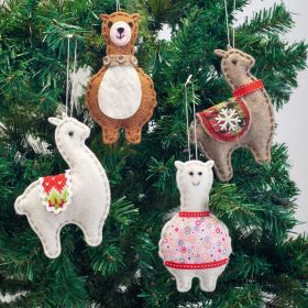 Creative Christmas Tree Alpaca Decoration Pendant Set