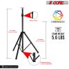 5 Core PA Speaker Stands Adjustable Height Professional Heavy Duty DJ Tripod with Mounting Bracket and Tie; Extend from 40 to 72 inches; Black - Suppo