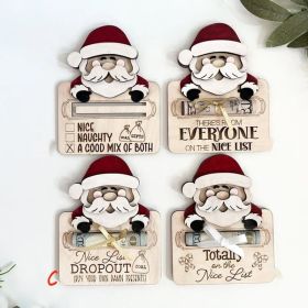 Wooden Cute Santa Claus Cash And Gifts Card Clamp Creative Christmas Decoration Ornaments (Option: C-8x8cm)