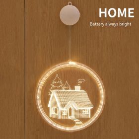 Christmas Decoration Holiday Indoor Ambience Light (Option: House Battery-16cm Disc)