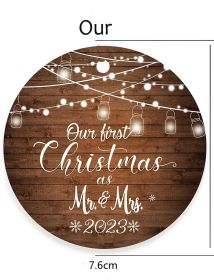 2023 Christmas Round Wooden Plaque Hanging Decoration Cross-border Christmas Hanging Decoration Souvenir (Option: Singlesided1)