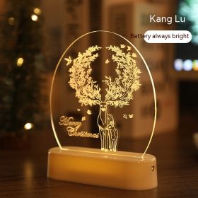 Christmas Decorations Night Light Decoration (Option: Elk-Battery Type)