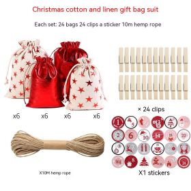 Gilding Linen Christmas Cloth Bag Kit (Option: Black And White Red Numbers)