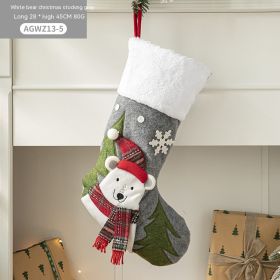 Cloth Santa Claus Cartoon Christmas Tree Hanging Decoration Party Gift Bag (Option: AGWZ13 5)