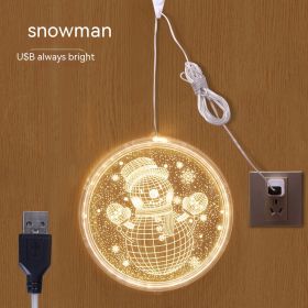 Christmas Decoration Holiday Indoor Ambience Light (Option: Snowman USB-16cm Disc)