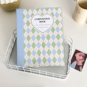 Minimalist Checkered Diamond A5 Loose Leaf Storage Book (Option: Cream Blue Green Shell)