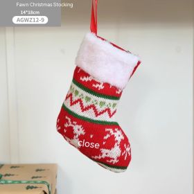 Cloth Santa Claus Cartoon Christmas Tree Hanging Decoration Party Gift Bag (Option: AGWZ12 9)