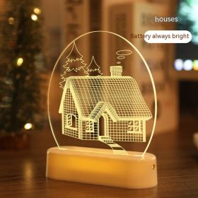 Christmas Decorations Night Light Decoration (Option: House-Battery Type)