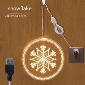 Christmas Decoration Holiday Indoor Ambience Light (Option: Snowflake USB-16cm Disc)