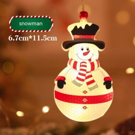 Bar Atmosphere Christmas Interior Decorations Colored Lights (Option: Single Snowman-Small Square Box)