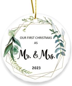 2023 Christmas Round Wooden Plaque Hanging Decoration Cross-border Christmas Hanging Decoration Souvenir (Option: Doublesided3)