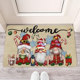 Country Striped Christmas Decorative Floor Mat (Option: RZ American 6-40x60cm)