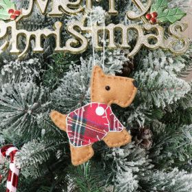 Christmas Tree Pendant Dressing Box Dog Ornaments (Color: Brown)