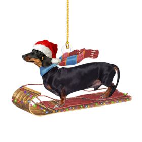 Christmas Sausage Dog Decorations Home (Option: 3 Style)