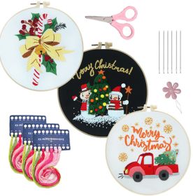 Christmas Cartoon Pendant Round Living Room Decoration (Option: 3 Pieces In One Set-No Stretch)