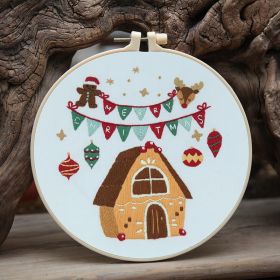 Christmas Cartoon Pendant Round Living Room Decoration (Option: Pancake House-No Stretch)