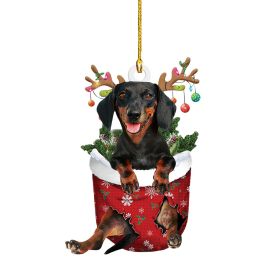 Christmas Sausage Dog Decorations Home (Option: 6 Style)