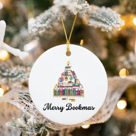 Book Christmas Tree Ornament Pendant Creative Acrylic (Option: H-8x8cm)