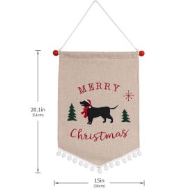 Christmas Fashion Minimalist Ornament Wall Flag (Option: Christmas Black Dog Flag)