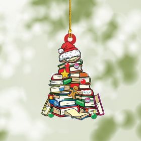 Book Christmas Tree Ornament Pendant Creative Acrylic (Option: B-8x8cm)