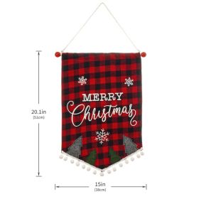 Christmas Fashion Minimalist Ornament Wall Flag (Option: Red And Black Plaid Tree Flag)