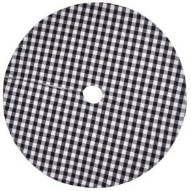 Black And White Plaid Christmas Decoration Tree Skirt (Option: 54 Inches)