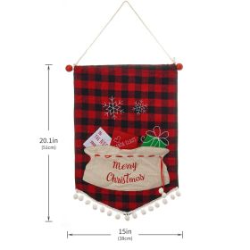 Christmas Fashion Minimalist Ornament Wall Flag (Option: Red And Black Plaid Sack Flag)