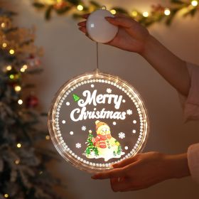 LED Lighting Chain Hanging Light Bell Snowflake Elk Ornamental Festoon Lamp (Option: Painted Christmas Snowman-21cm)