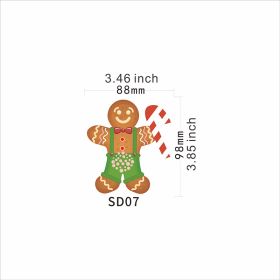 Santa Claus Magnetic Reflective Bulb Sticker (Option: SD07 Christmas Gingerbread Man)