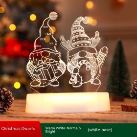 Christmas Decoration Acrylic Chinese Desktop Decoration Lamp (Option: Christmas Dwarf-Warm White)