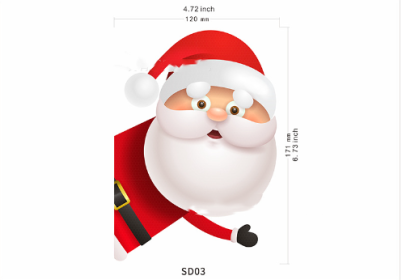 Santa Claus Magnetic Reflective Bulb Sticker (Option: SD03 Santa Claus)