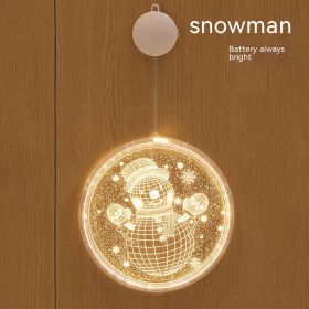 Christmas Decoration Holiday Indoor Ambience Light (Option: Snowman Battery-16cm Disc)