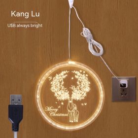 Christmas Decoration Holiday Indoor Ambience Light (Option: Elk USB-24cm Disc)