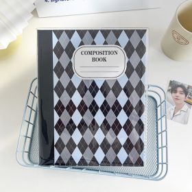 Minimalist Checkered Diamond A5 Loose Leaf Storage Book (Option: Blue And Black Separate Shell)