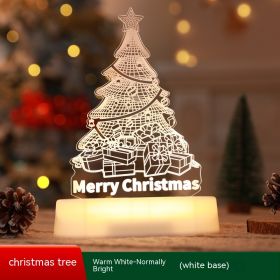 Christmas Decoration Acrylic Chinese Desktop Decoration Lamp (Option: Christmas Tree-Warm White)