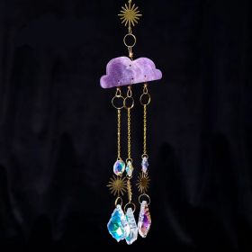 Crystal Cloud Sun Catcher Wind Chimes Christmas Pendant Pendant Chain (Option: Purple cloud mother)