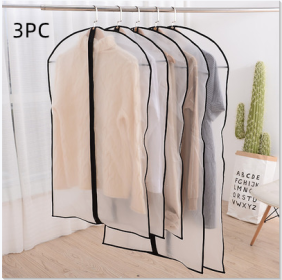 Clothes Hanger Clothes Dress Coat Dust Cover Home (Option: Black-M60x100cm-3PC)